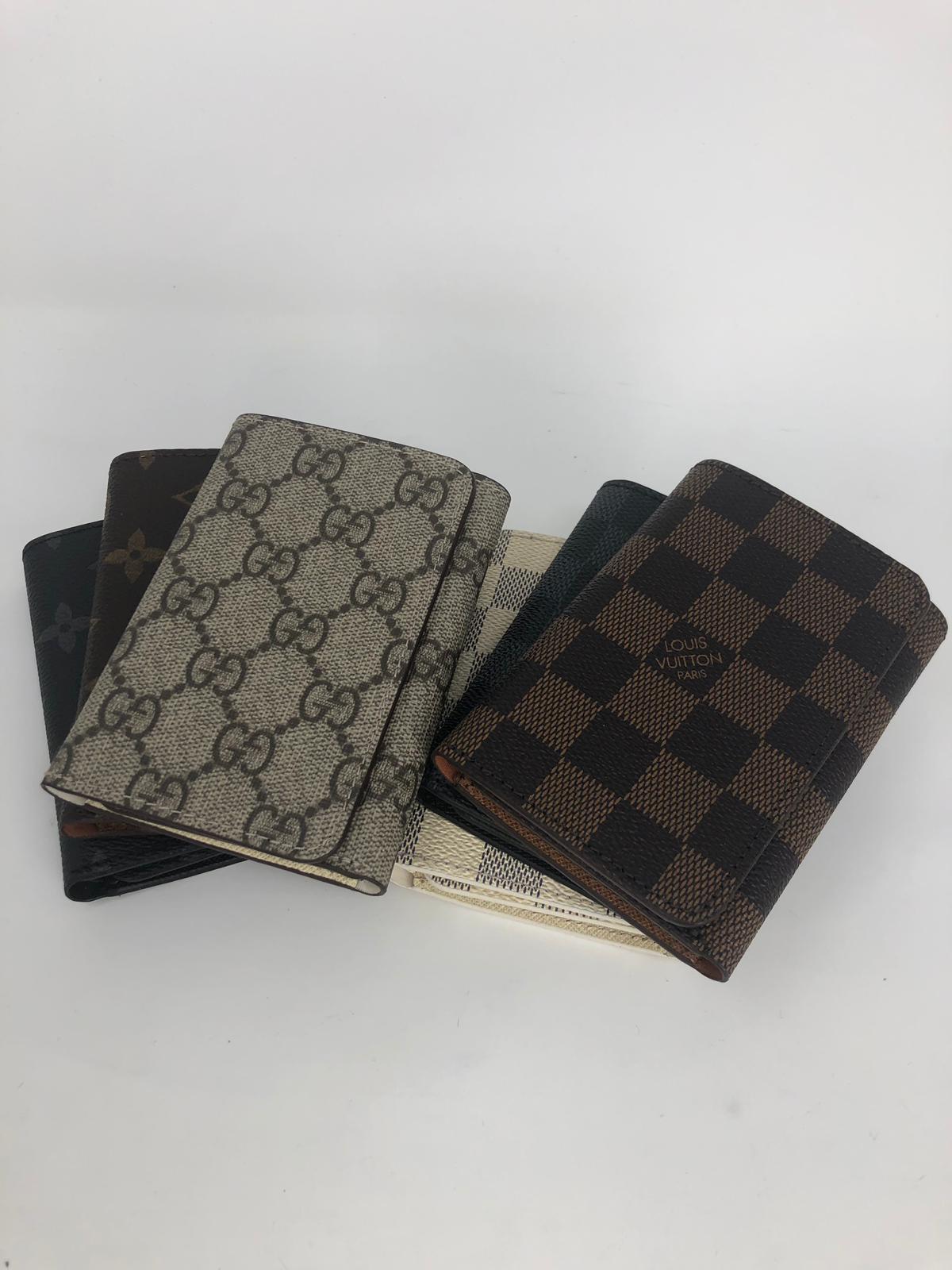 Louis Vuitton Brown, Pattern Print LV Monogram Leather Trifold Wallet