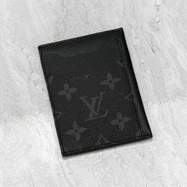lv card holder black monogram